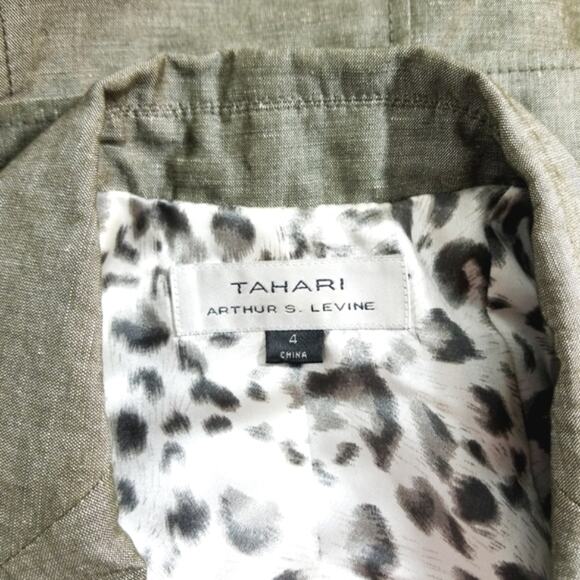 Tahari Arthur Levine linen blend blazer jacket 4 - Picture 10 of 11